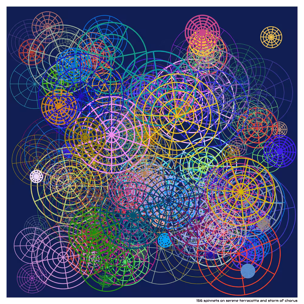 156 spinnets on serene terracotta and storm of chorus