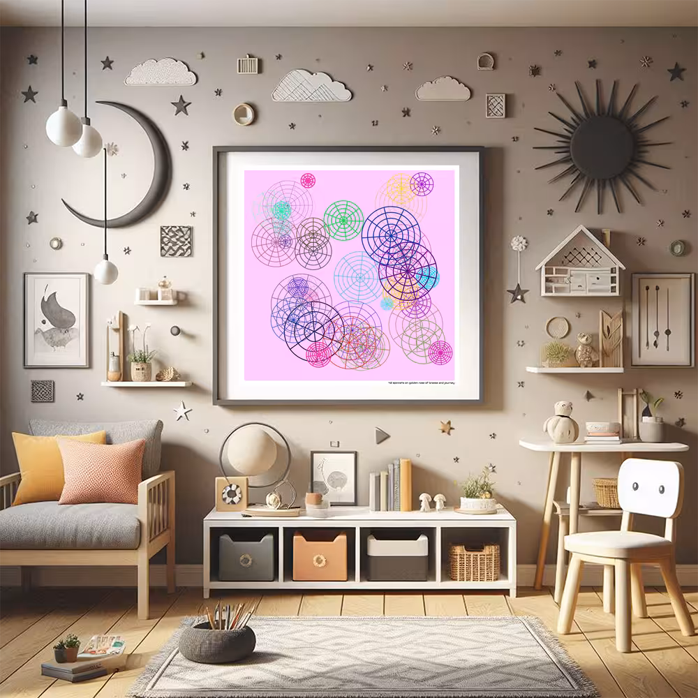 42 spinnets on golden rose of breeze and journey in room setting