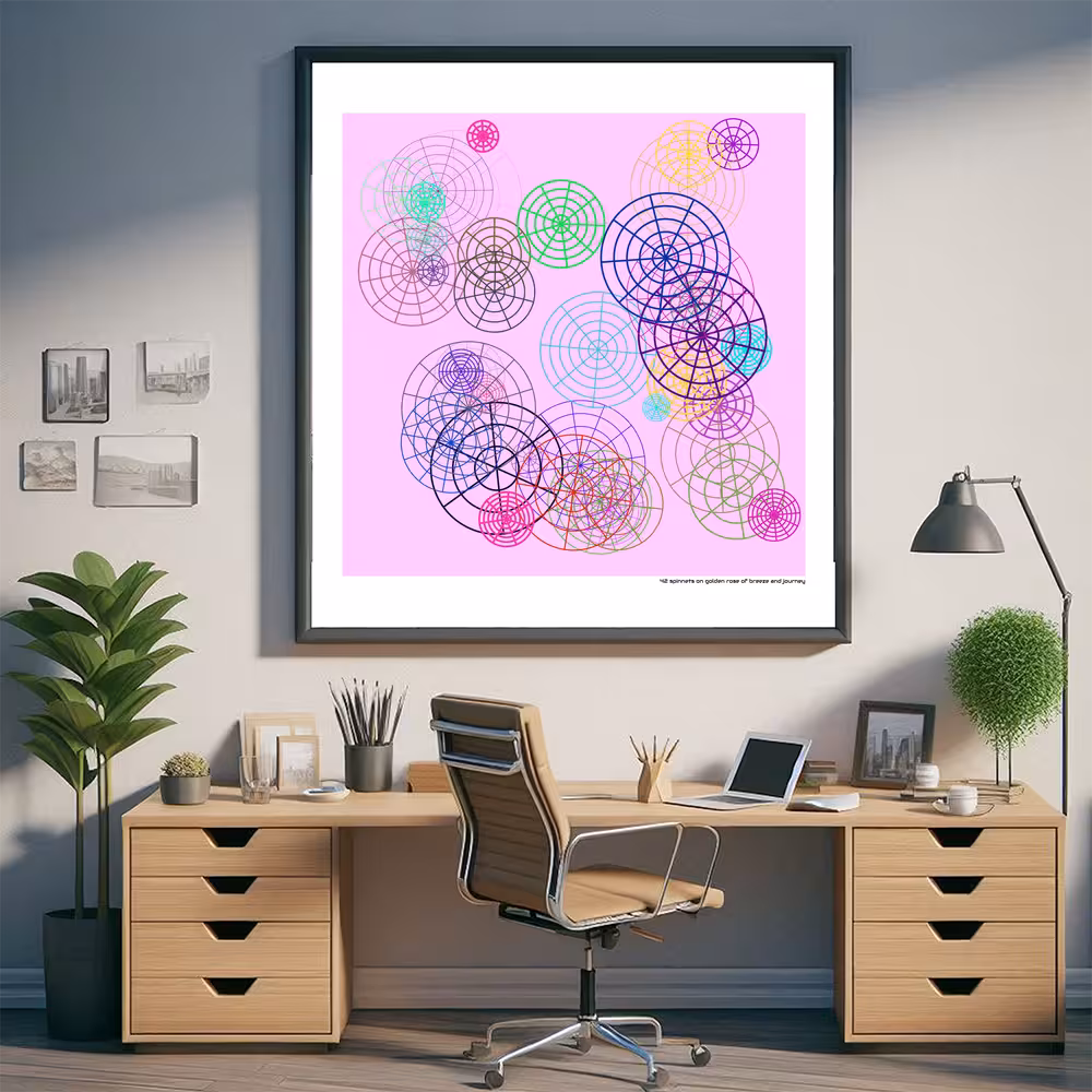 42 spinnets on golden rose of breeze and journey in room setting