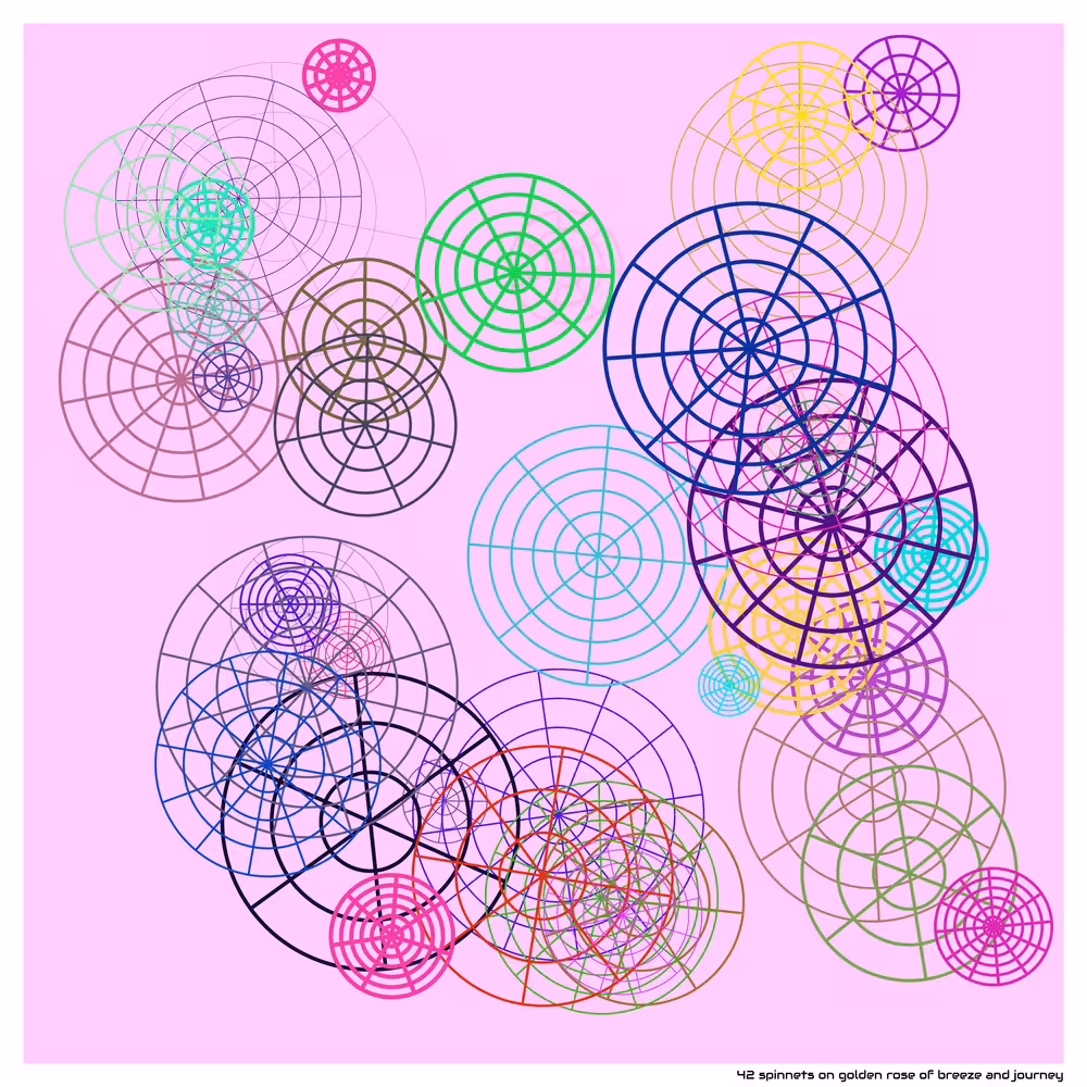 42 spinnets on golden rose of breeze and journey