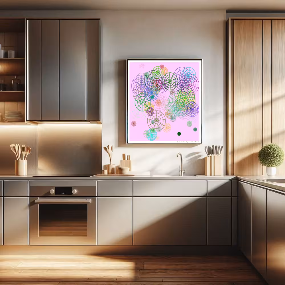 68 spinnets on flickering rose of tale and fragment in room setting