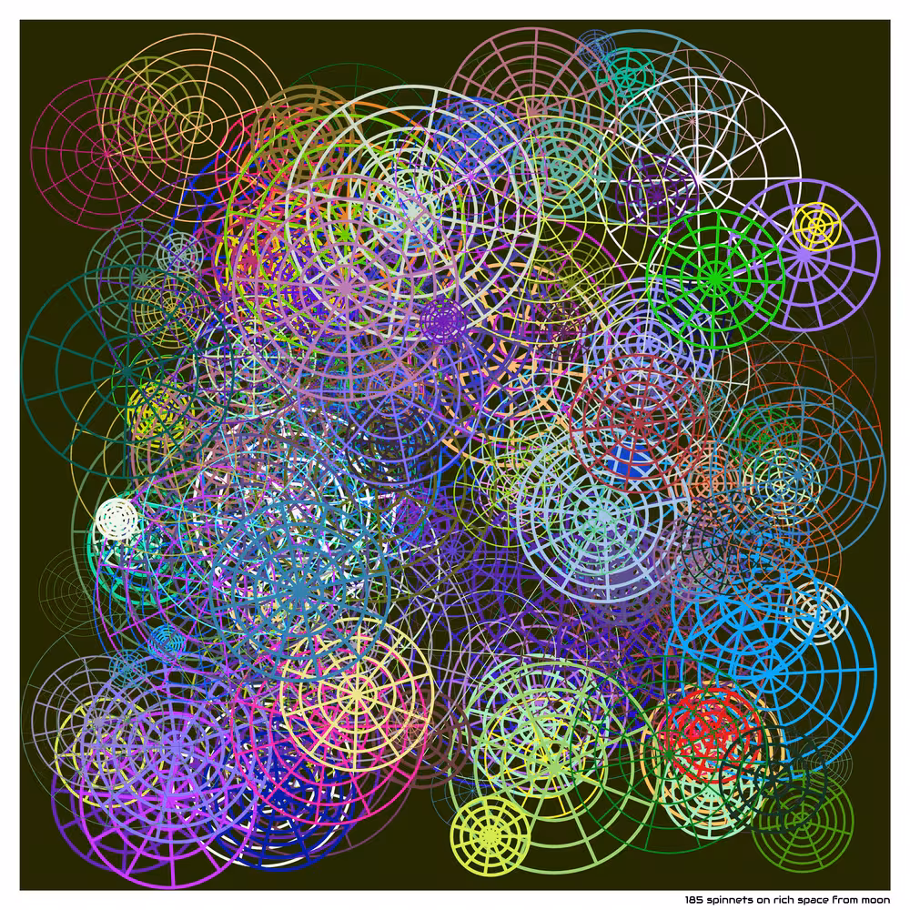 185 spinnets on rich space from moon