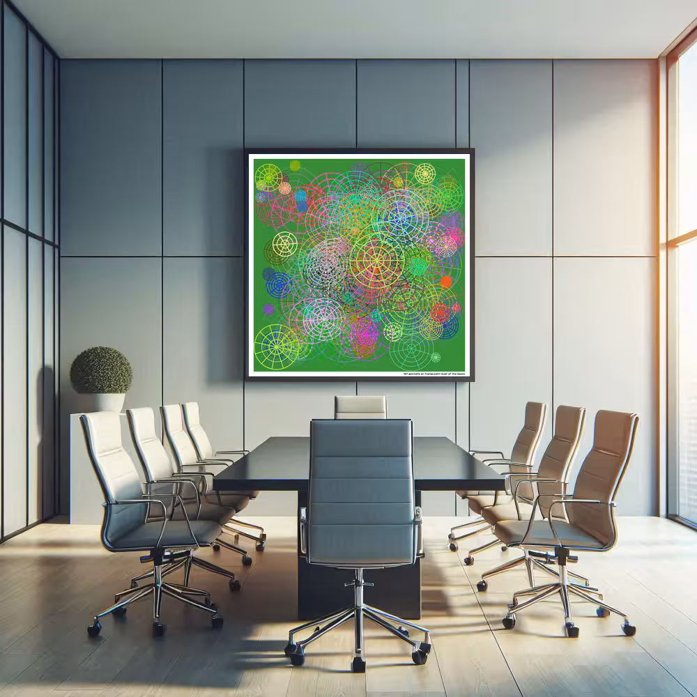 187 spinnets on translucent dust of the bloom in room setting