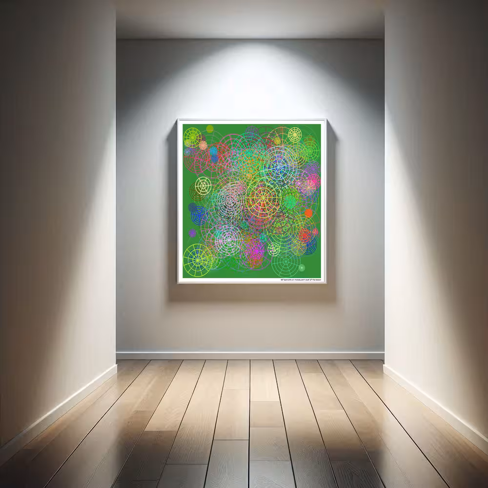 187 spinnets on translucent dust of the bloom in room setting