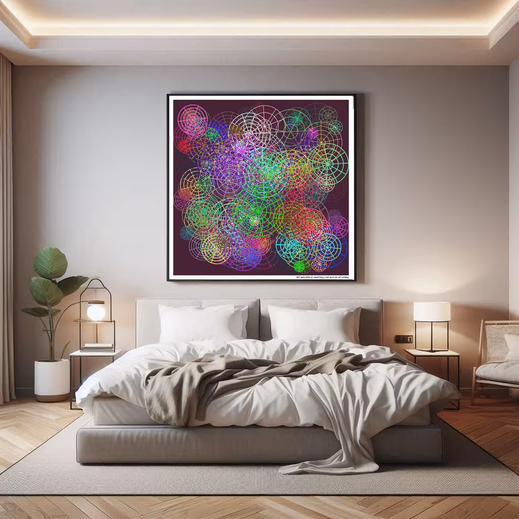 167 spinnets on soothing rust and ink of lullaby in room setting