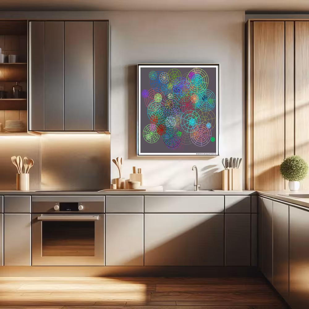 92 spinnets on pale gray and frosted teal in room setting