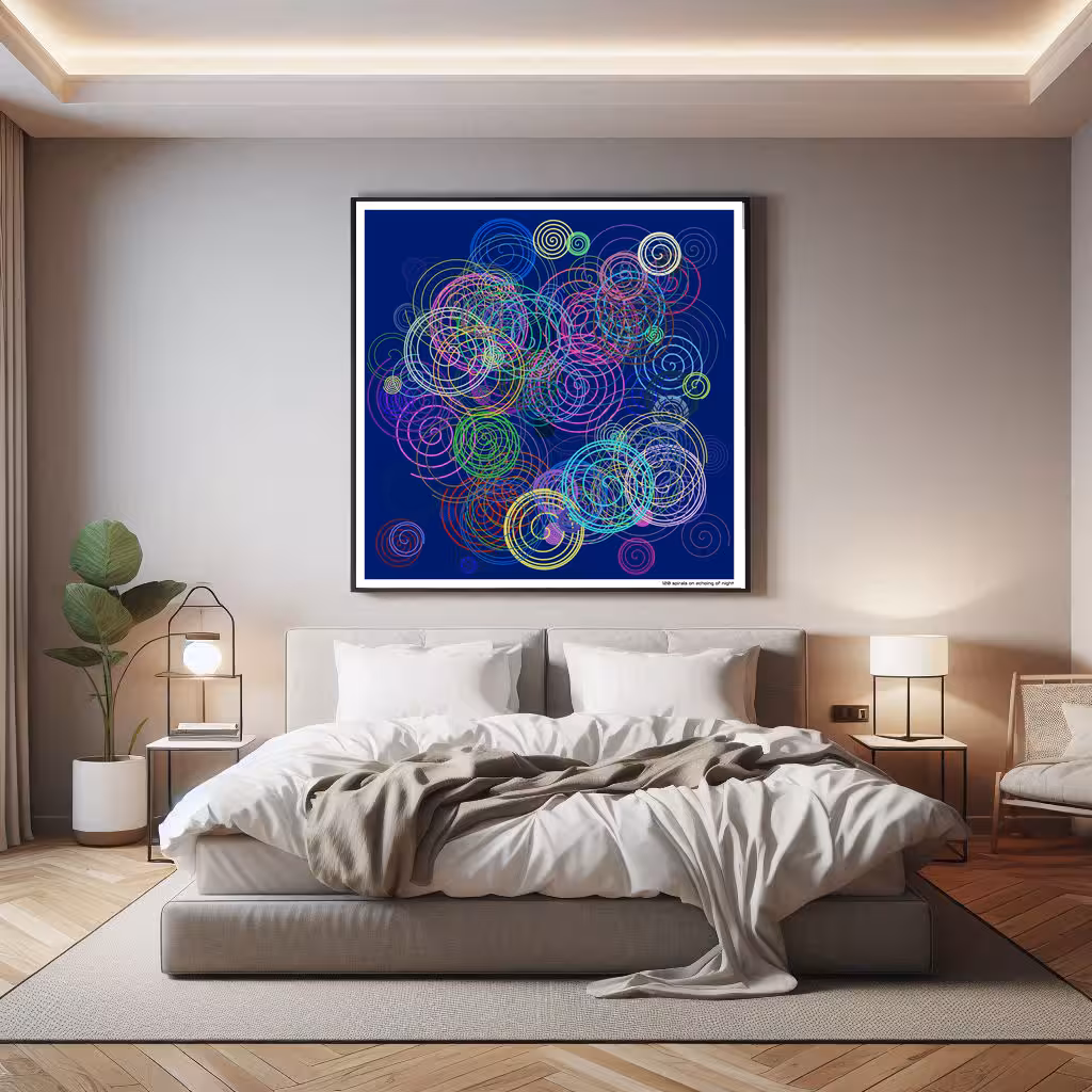 120 spirals on echoing of night in room setting