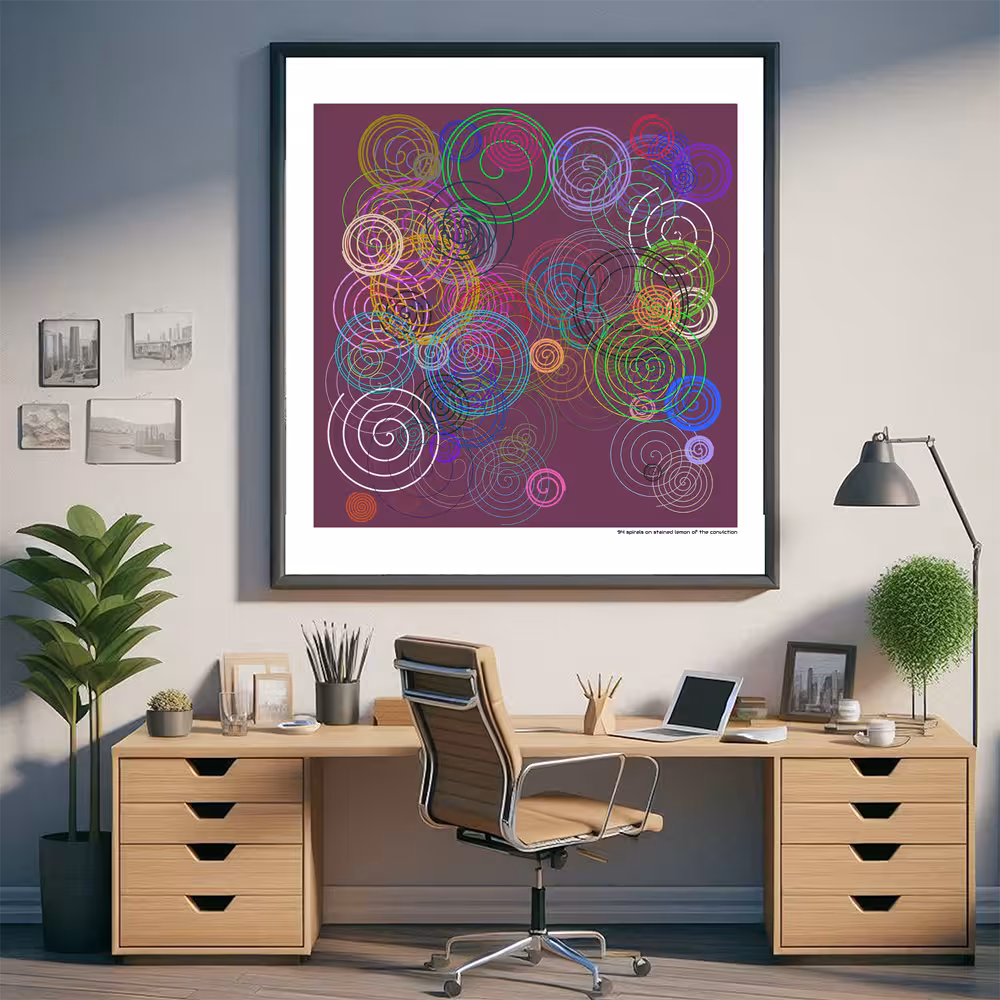 94 spirals on stained lemon of the conviction in room setting