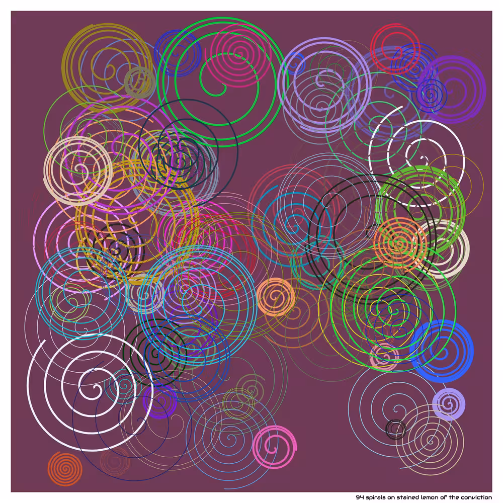 94 spirals on stained lemon of the conviction