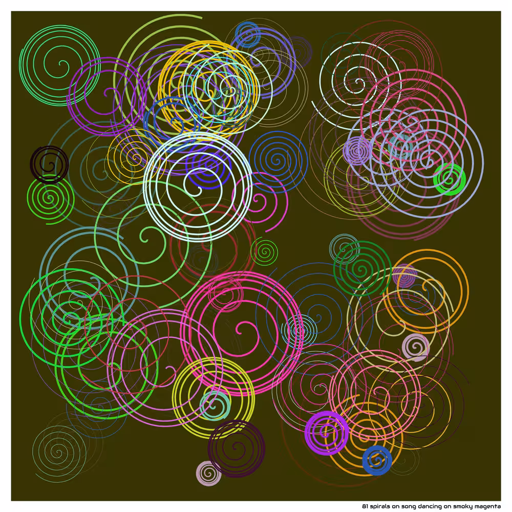 81 spirals on song dancing on smoky magenta