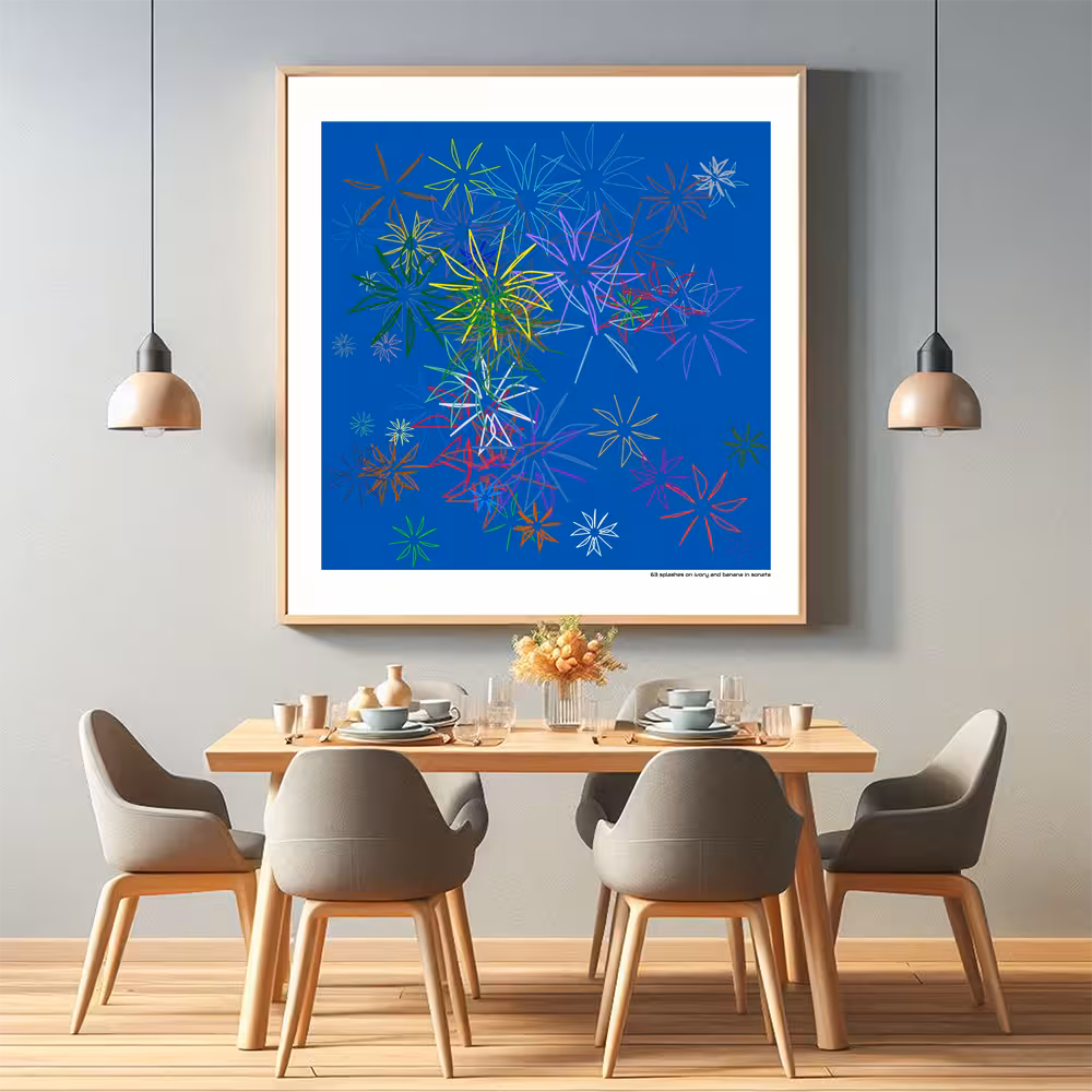 63 splashes on ivory and banana in sonata in room setting