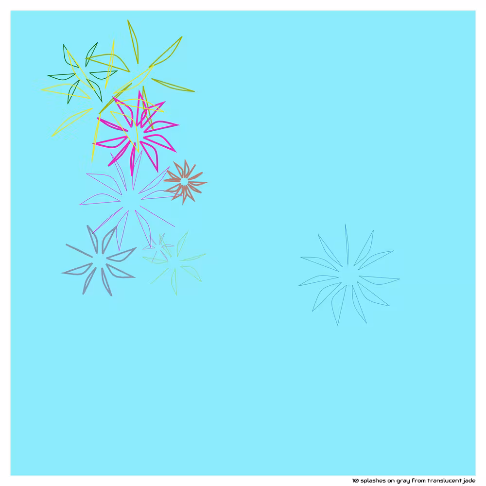 10 splashes on gray from translucent jade