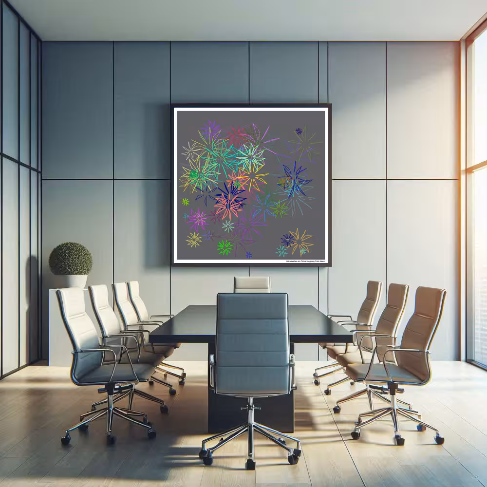 66 splashes on flickering gray from dawn in room setting