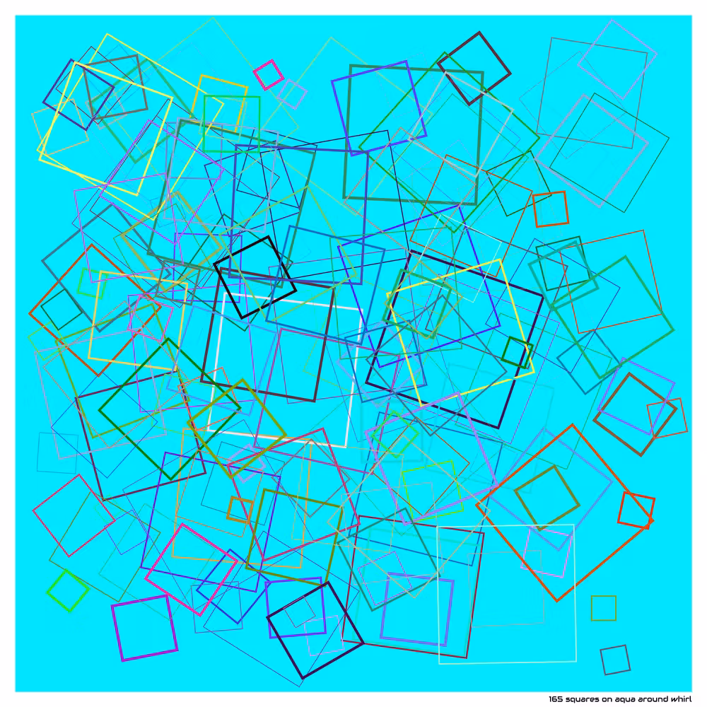 165 squares on aqua around whirl