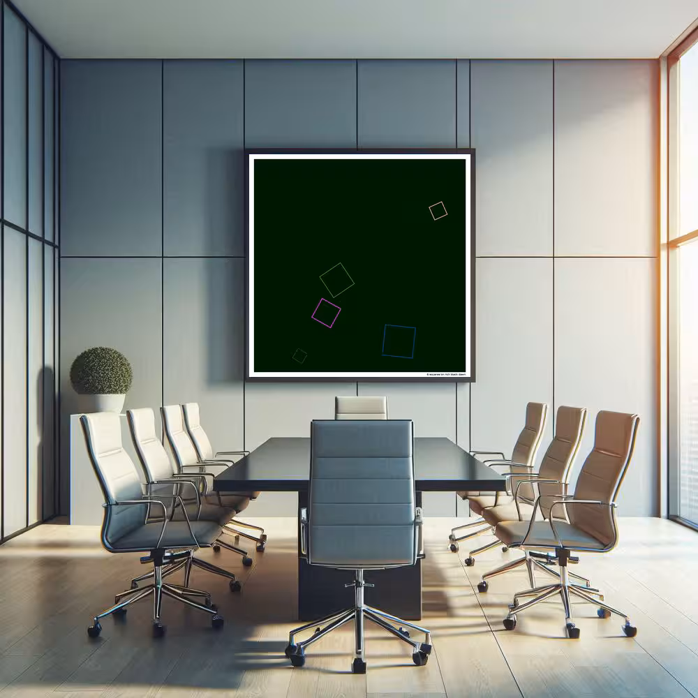 6 squares on rich black dawn in room setting