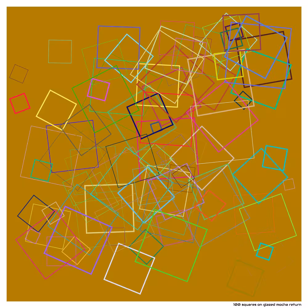 100 squares on glazed mocha return