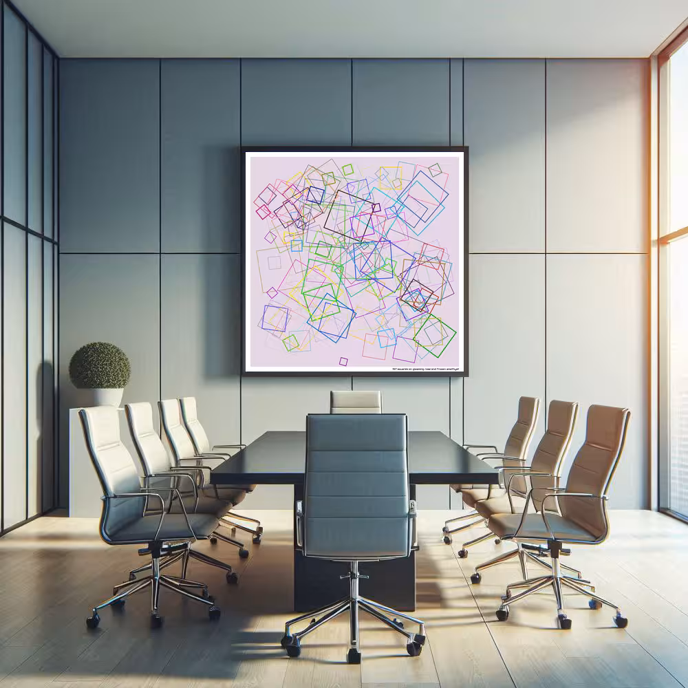 157 squares on gleaming rose and frozen amethyst in room setting