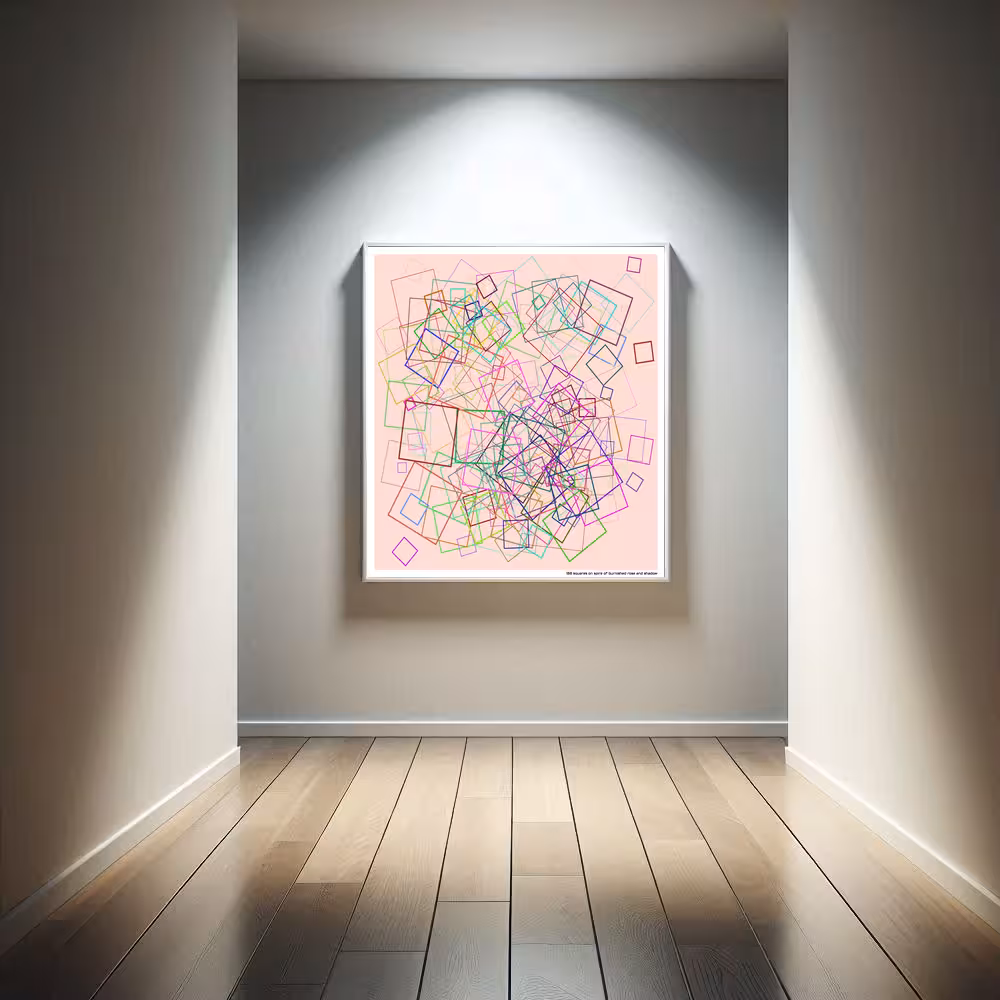 188 squares on spire of burnished rose and shadow in room setting