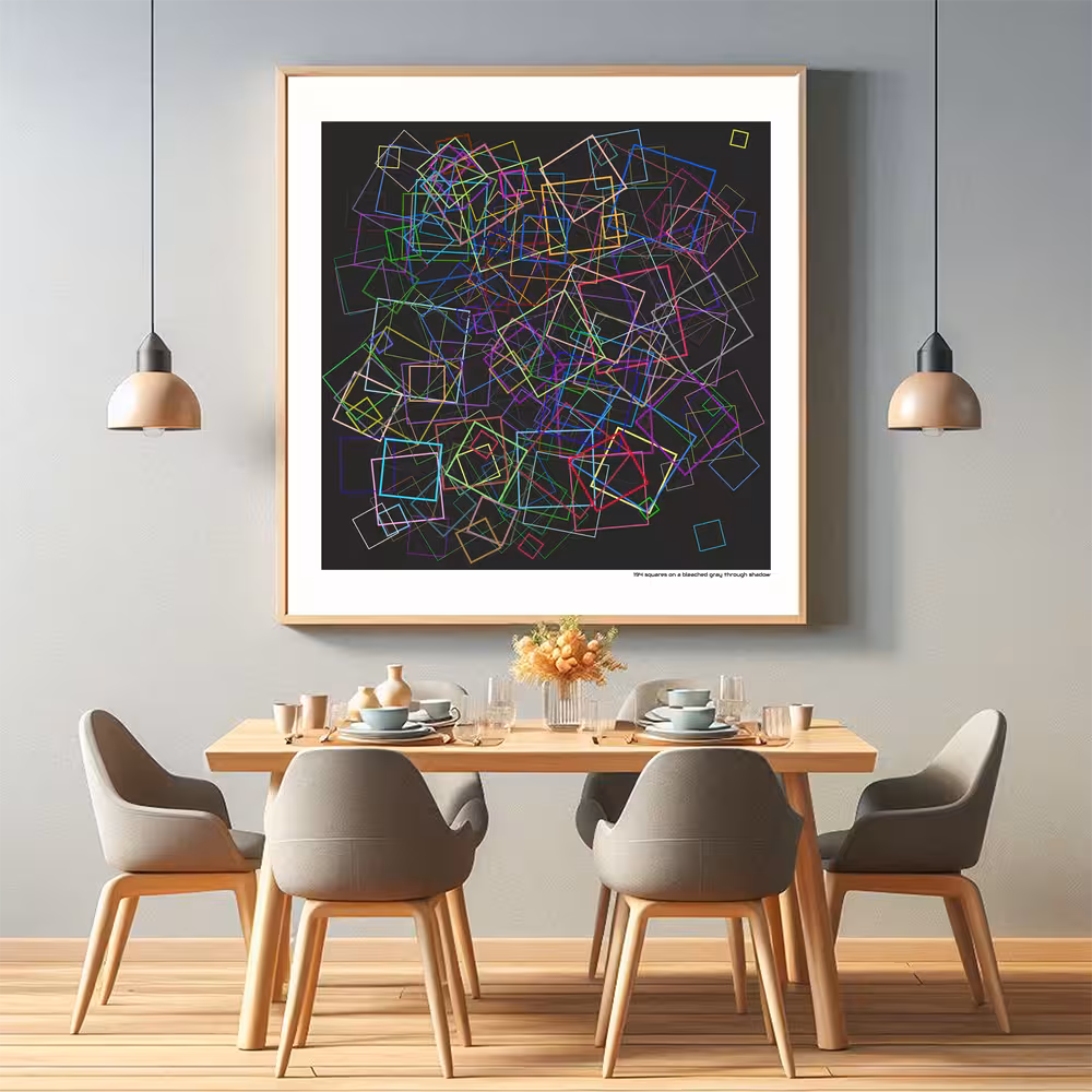 194 squares on a bleached gray through shadow in room setting