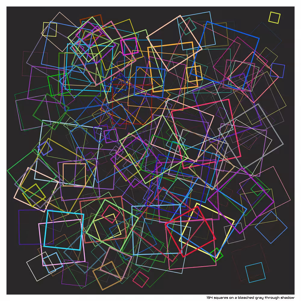194 squares on a bleached gray through shadow