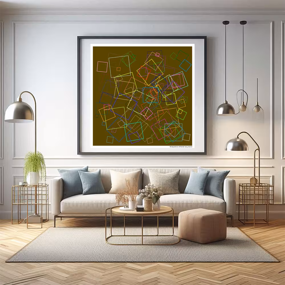 113 squares on ethereal navy wound in room setting