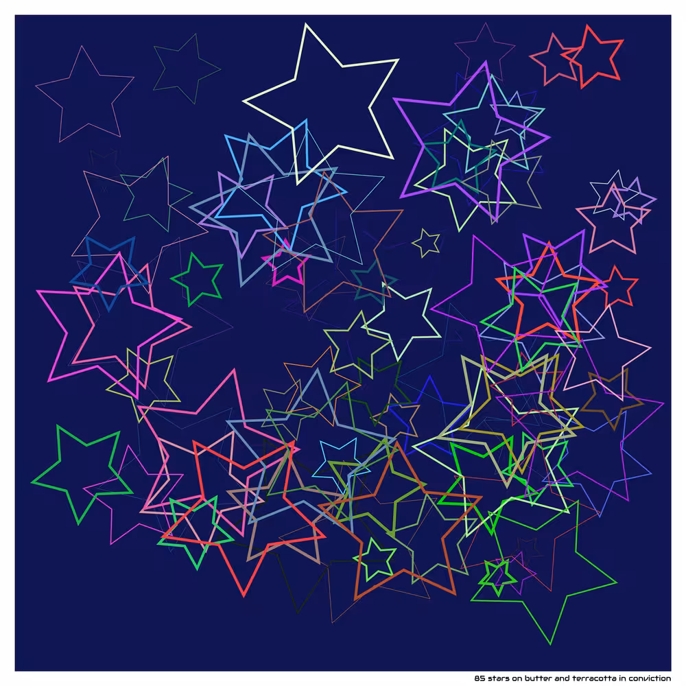 85 stars on butter and terracotta in conviction