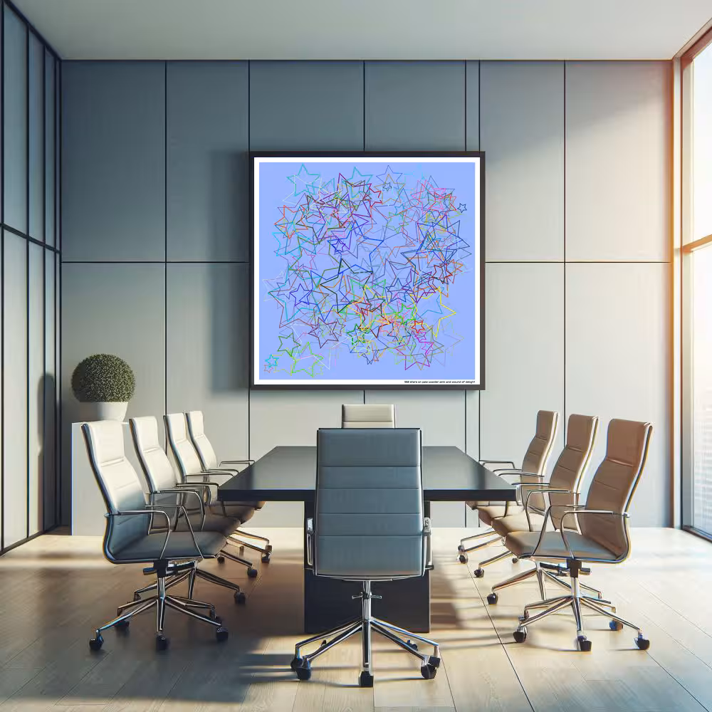 180 stars on pale powder pink and wound of delight in room setting