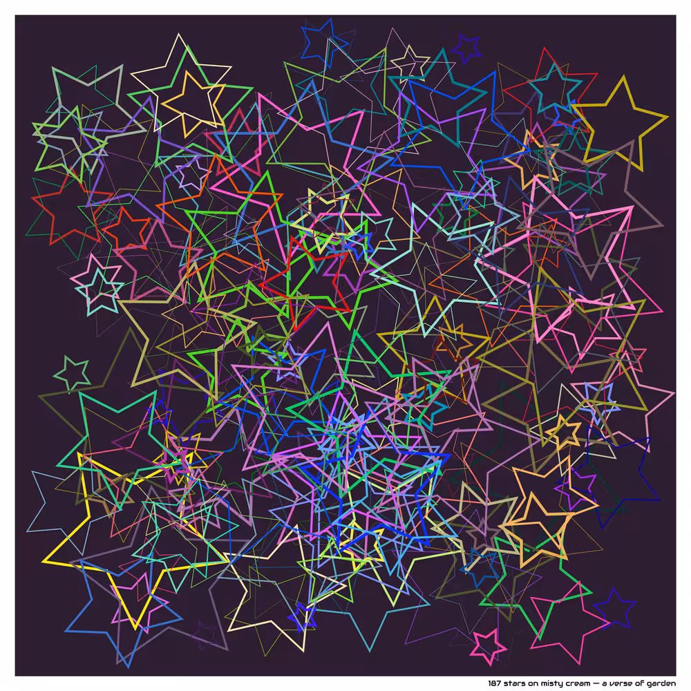 187 stars on misty cream — a verse of garden