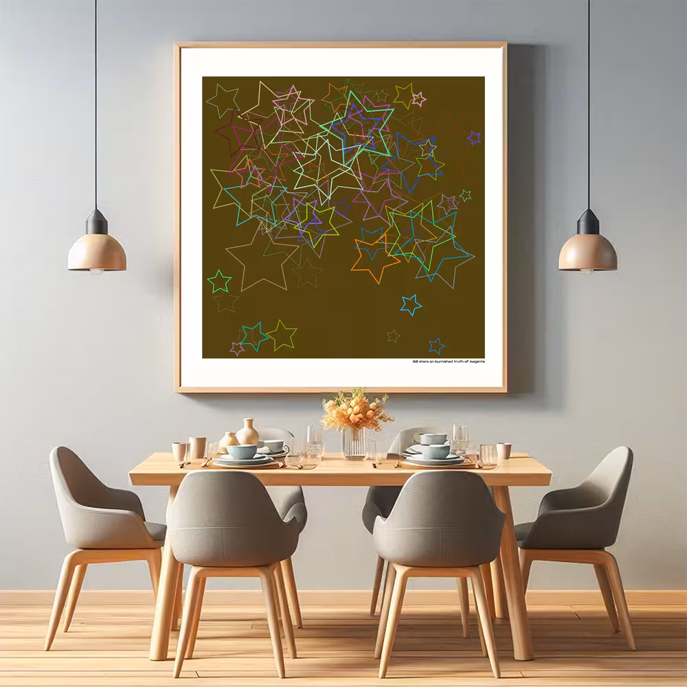 80 stars on burnished truth of magenta in room setting