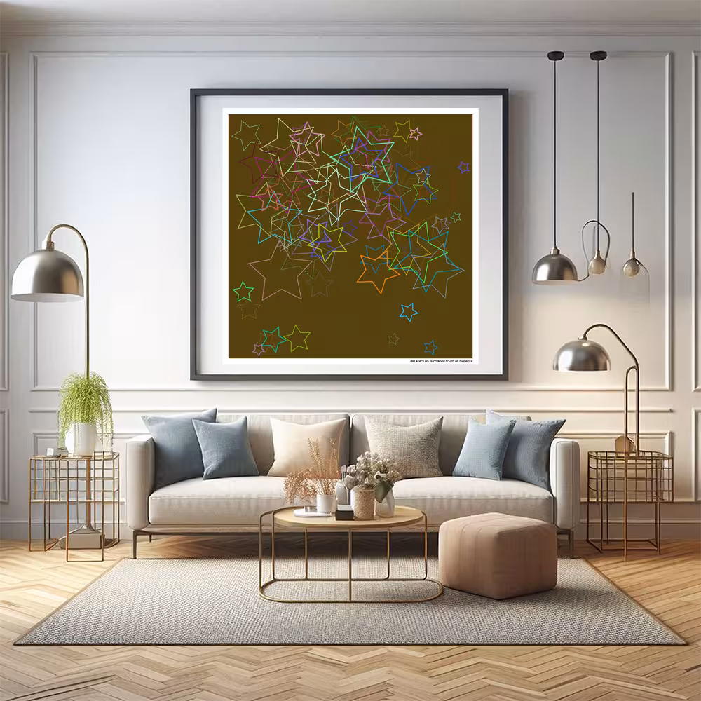 80 stars on burnished truth of magenta in room setting