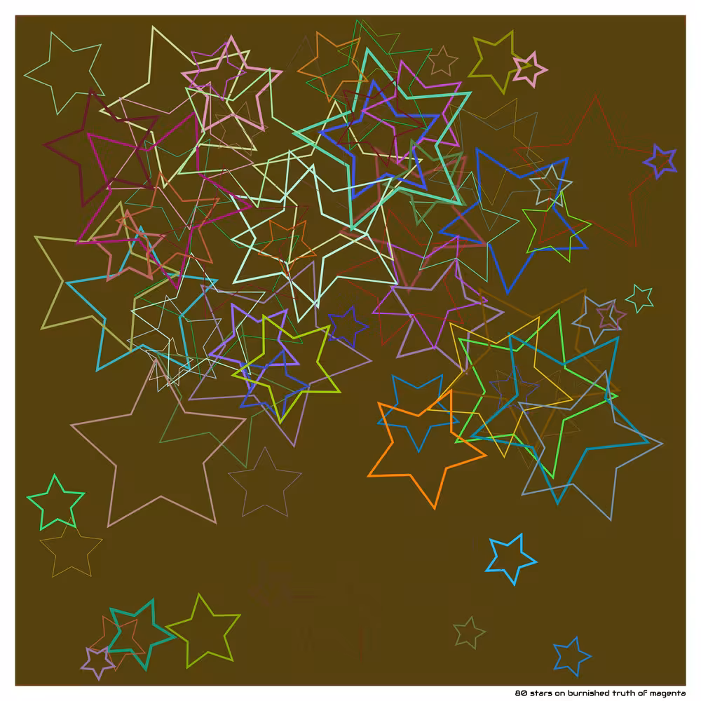 80 stars on burnished truth of magenta