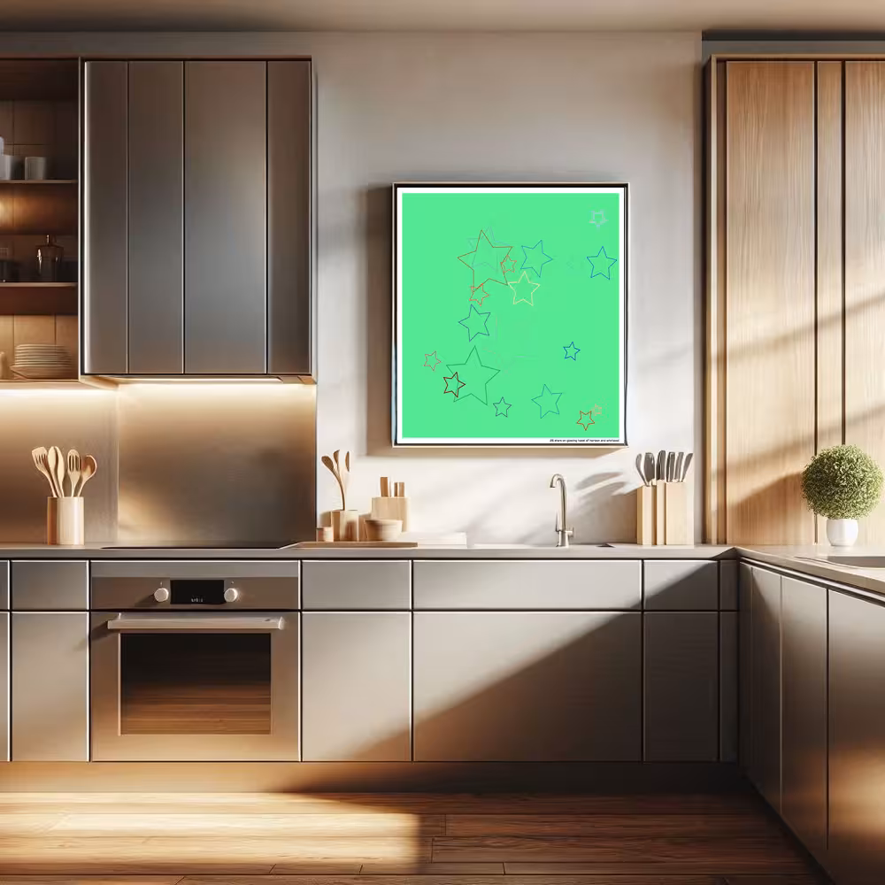 25 stars on glowing hazel of horizon and whirlpool in room setting