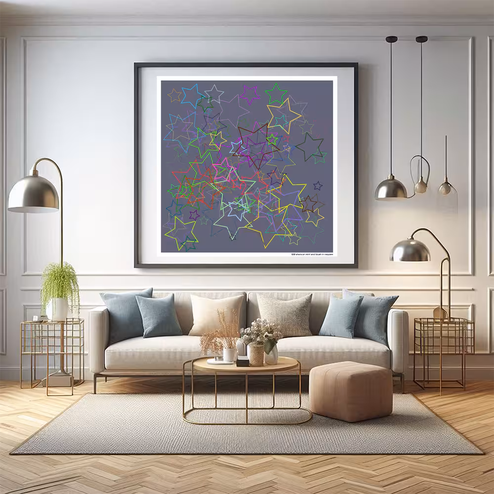 120 stars on mint and blush in requiem in room setting