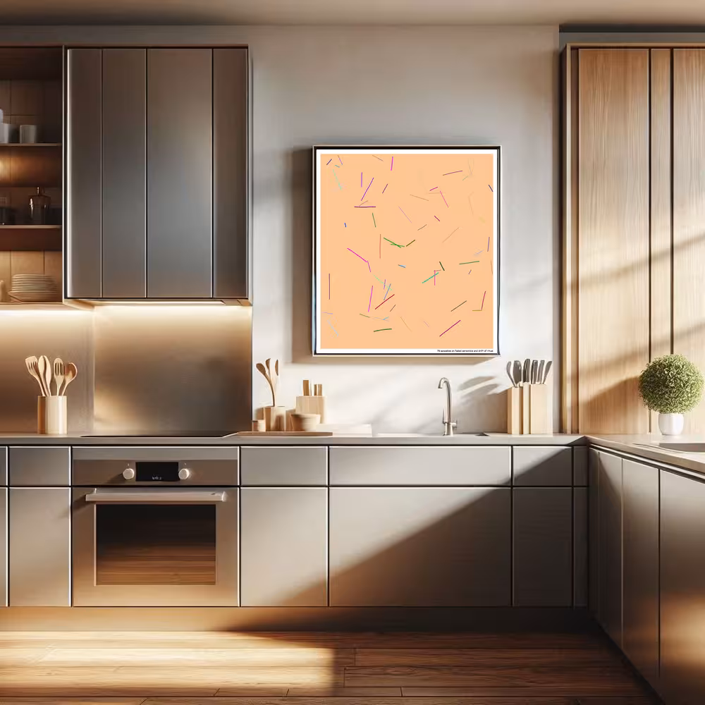 79 swooshes on faded periwinkle and drift of ritual in room setting