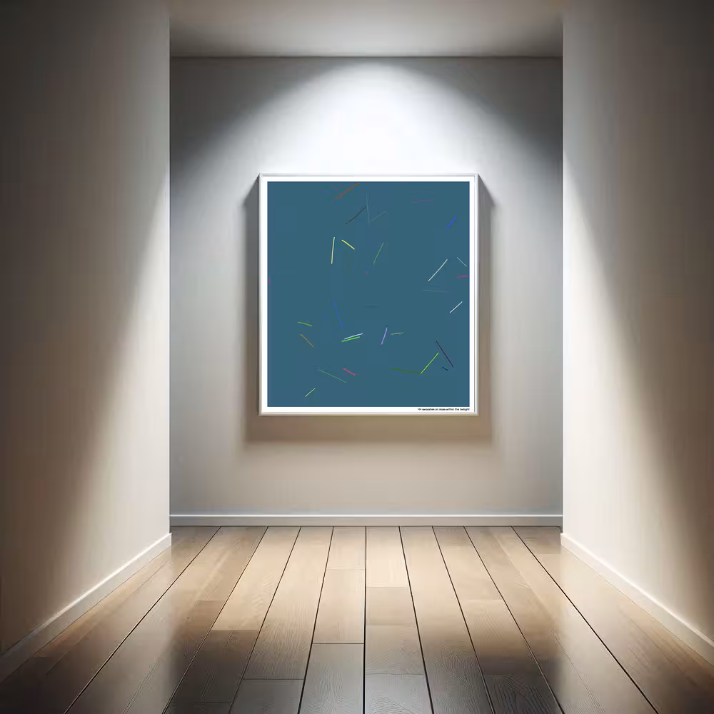 44 swooshes on moss within the twilight in room setting