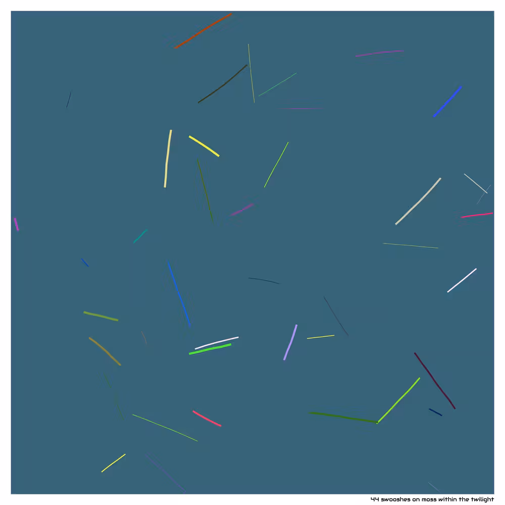 44 swooshes on moss within the twilight