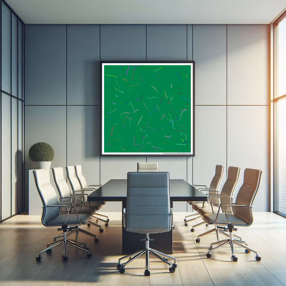 184 tendrils on moon of veiled mustard and mauve in room setting