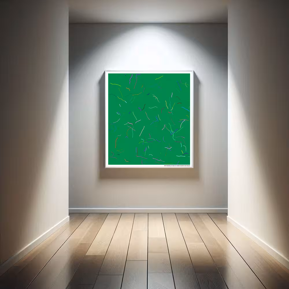 184 tendrils on moon of veiled mustard and mauve in room setting