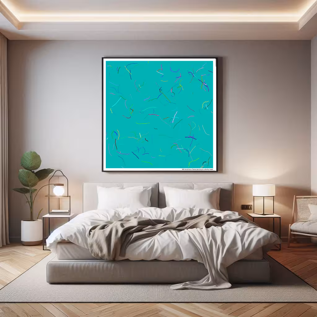 189 tendrils on flame dancing on velvety hazel in room setting