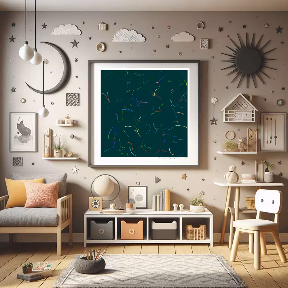 136 tendrils on echoing midnight of bloom and delight in room setting