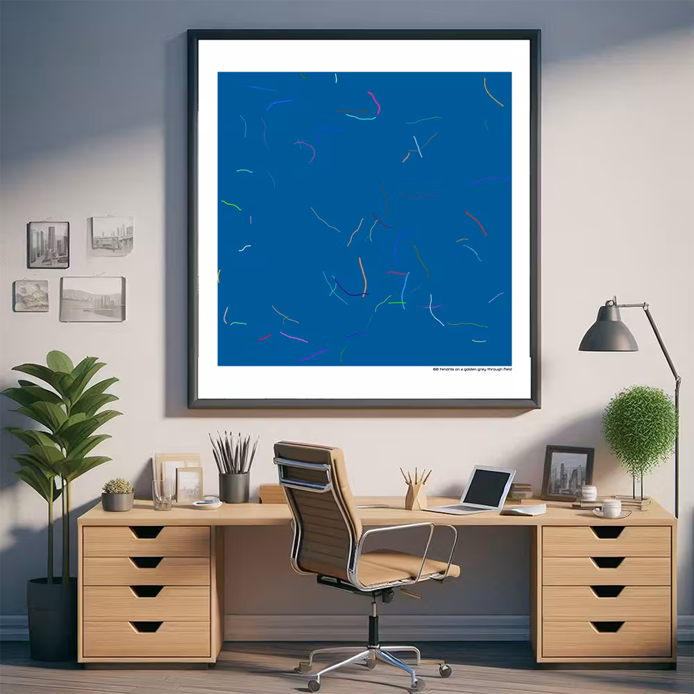 80 tendrils on a golden grey through field in room setting