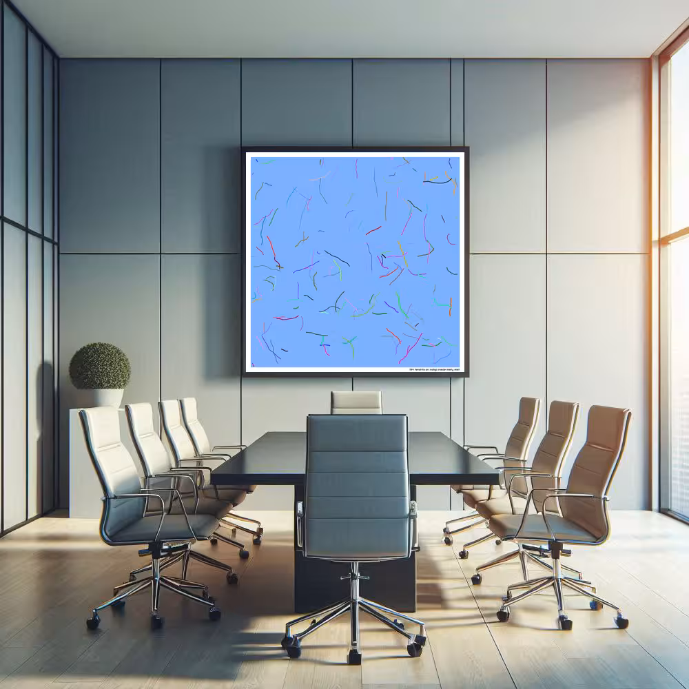 194 tendrils on indigo inside misty mist in room setting