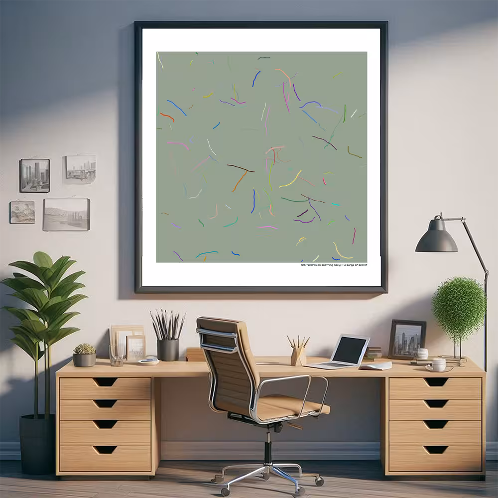 125 tendrils on soothing navy — a surge of secret in room setting