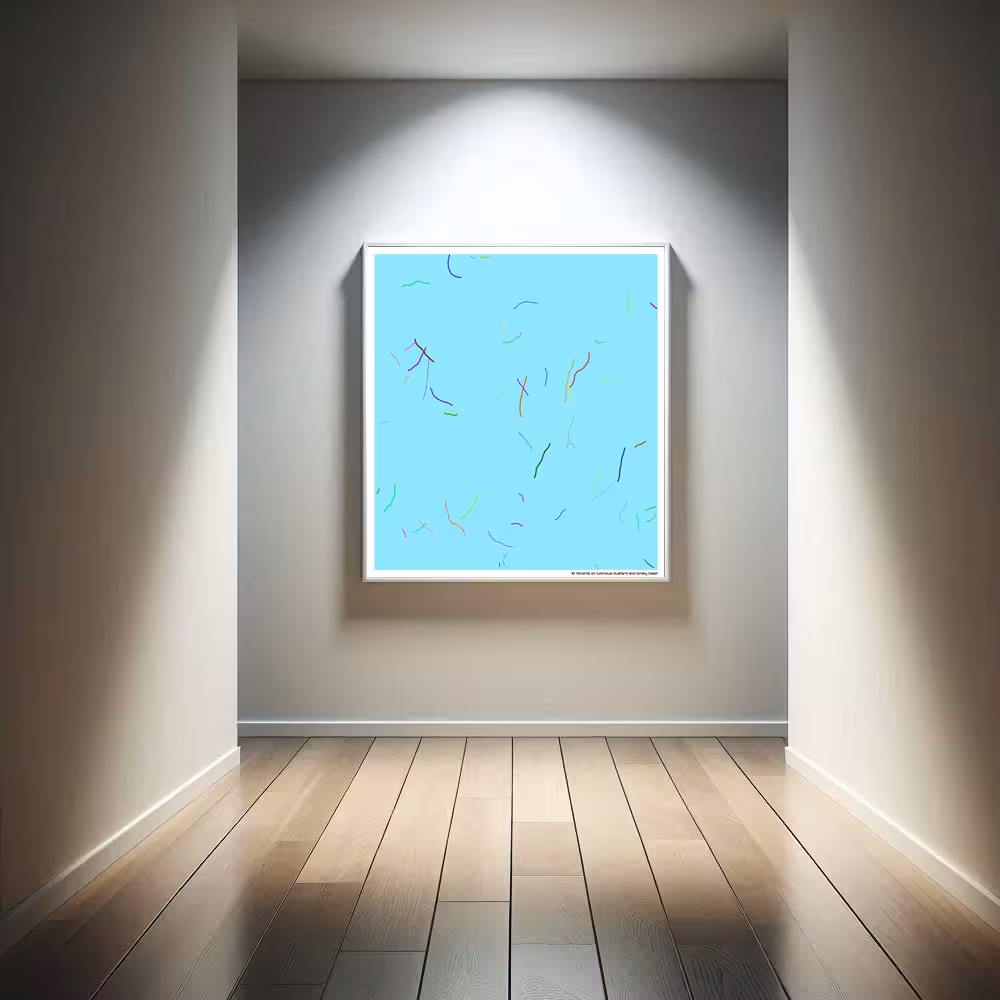 61 tendrils on luminous mustard and lonely hazel in room setting