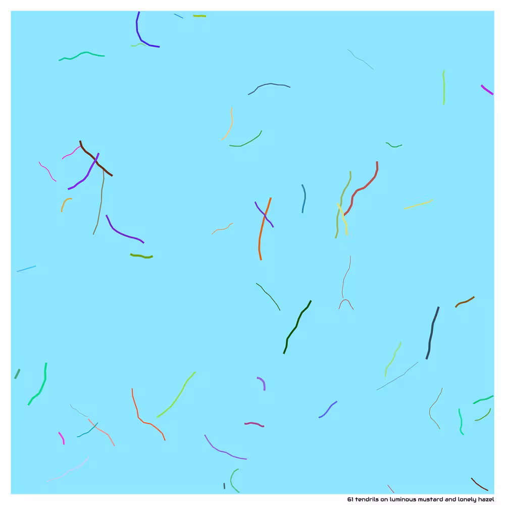 61 tendrils on luminous mustard and lonely hazel