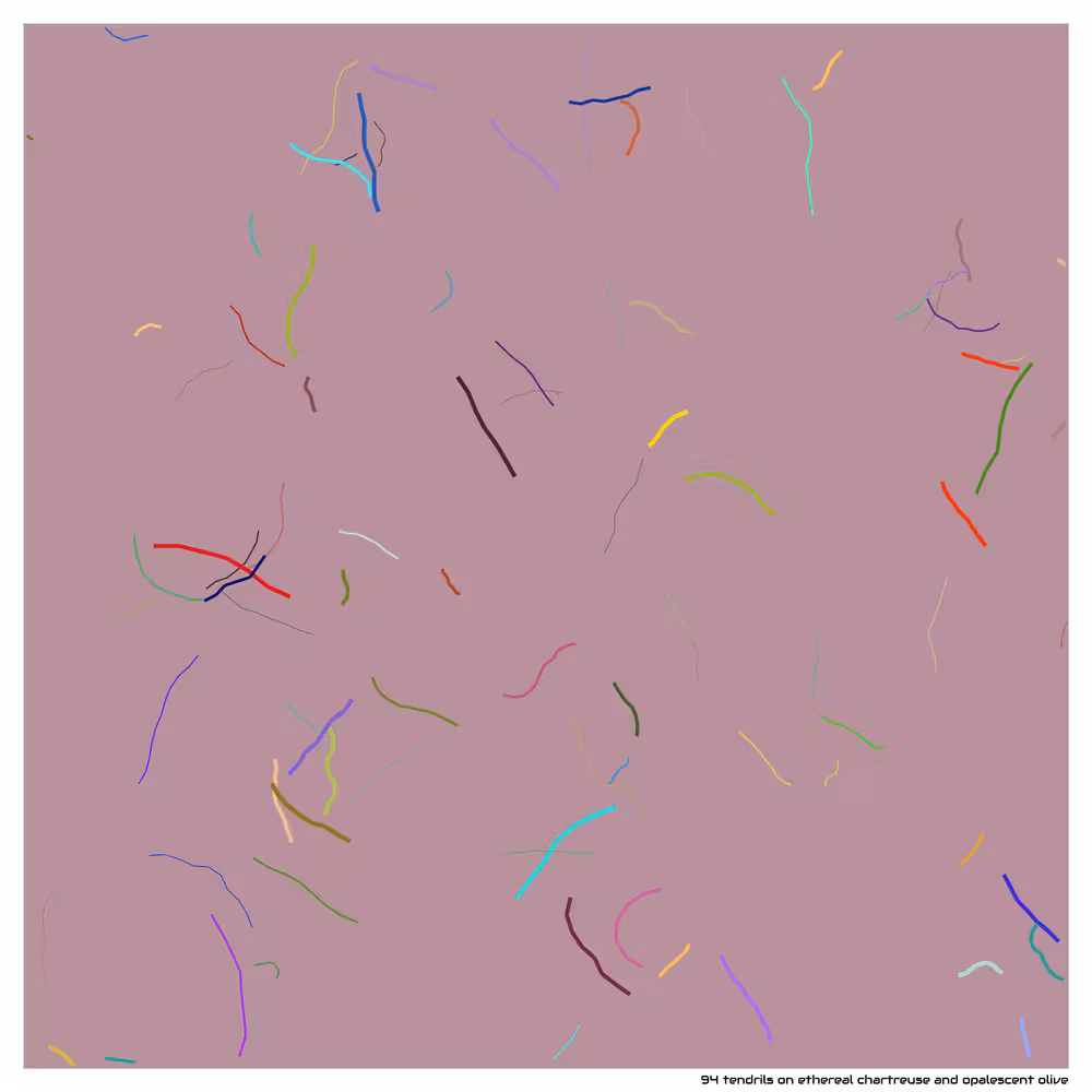 94 tendrils on ethereal chartreuse and opalescent olive