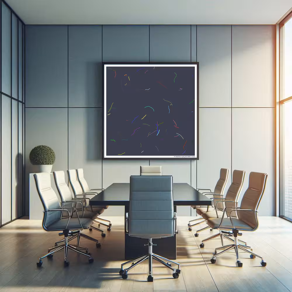 74 tendrils on gray and moss in surge in room setting