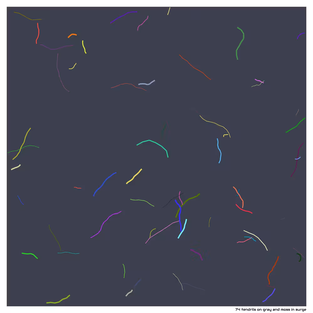 74 tendrils on gray and moss in surge