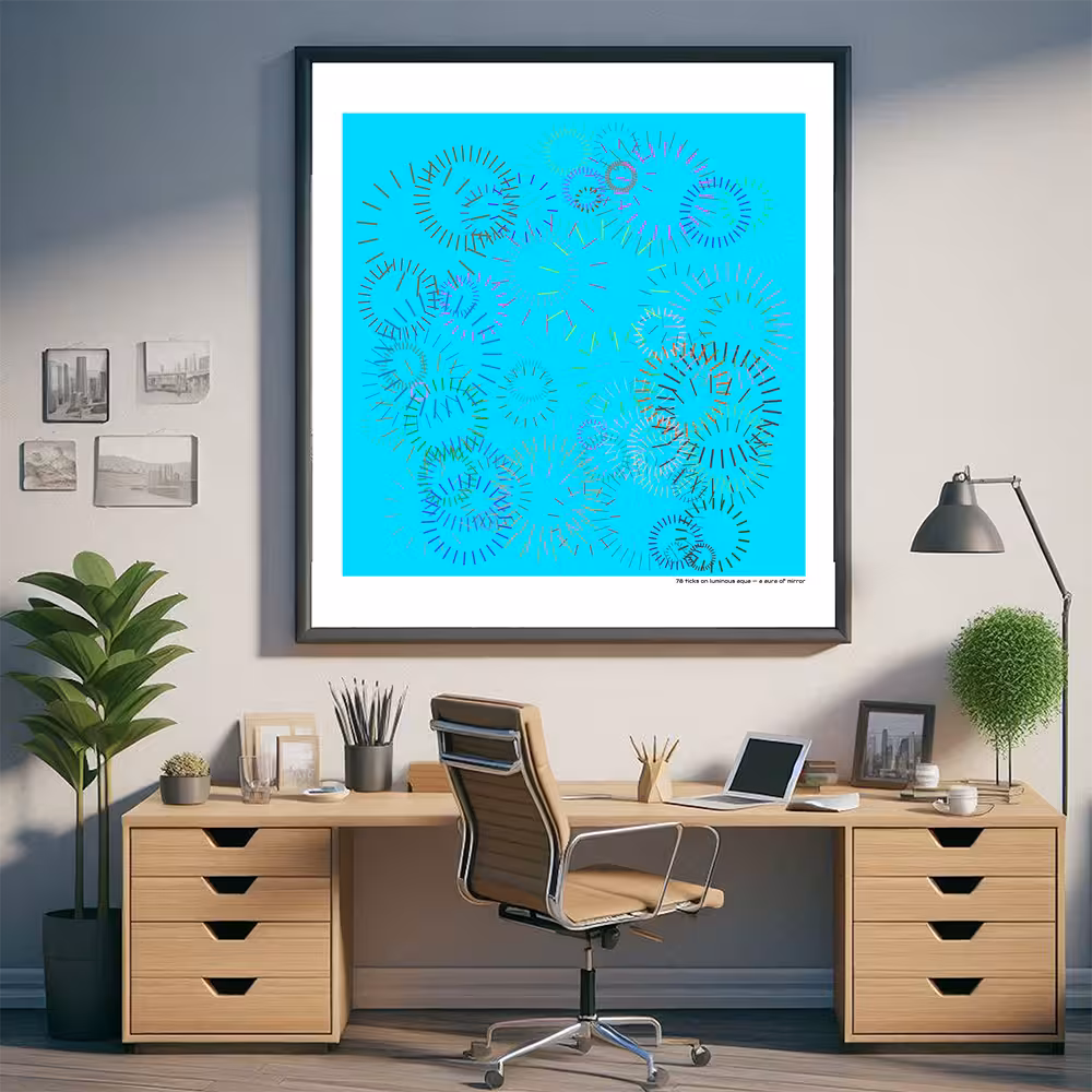 78 ticks on luminous aqua — a aura of mirror in room setting