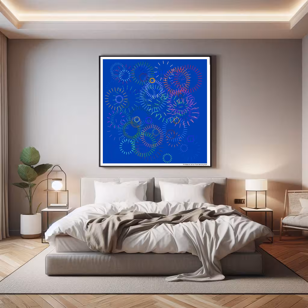 74 ticks on mirror from dancing dust in room setting